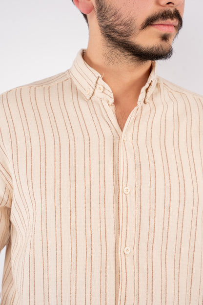 BEIGE LINED SHIRT