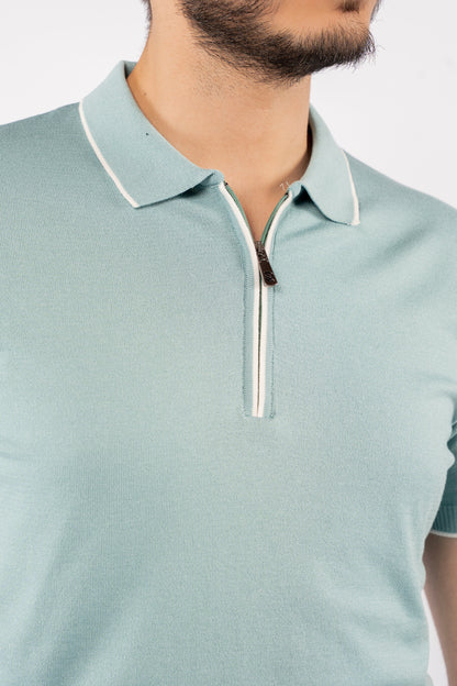 MINT WHITE LINE POLO