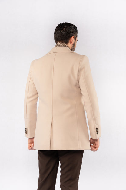 BEIGE ELEGANCE WOOL COAT