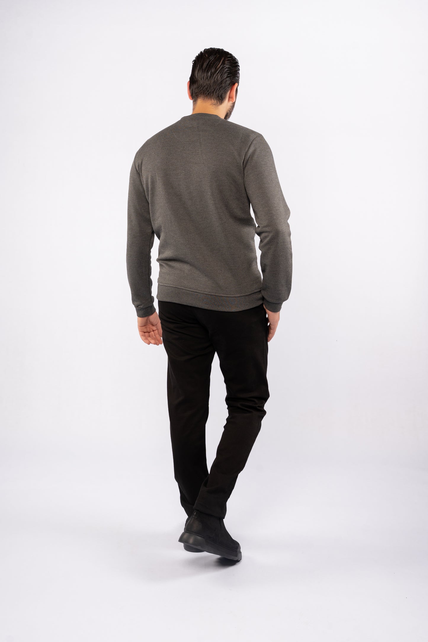GREY ELEGANCE PIQUET SWEATER