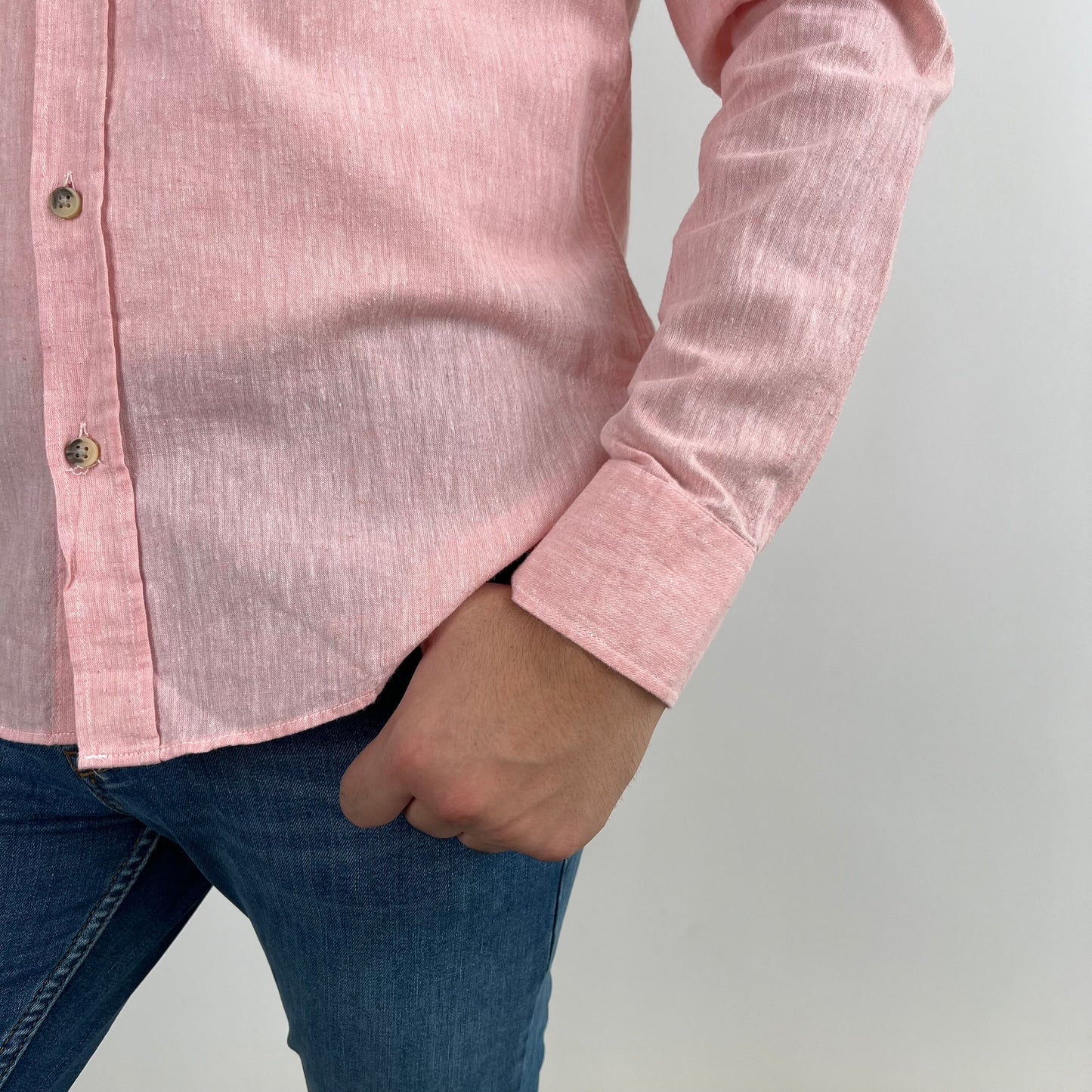 SALMON LINEN SHIRT