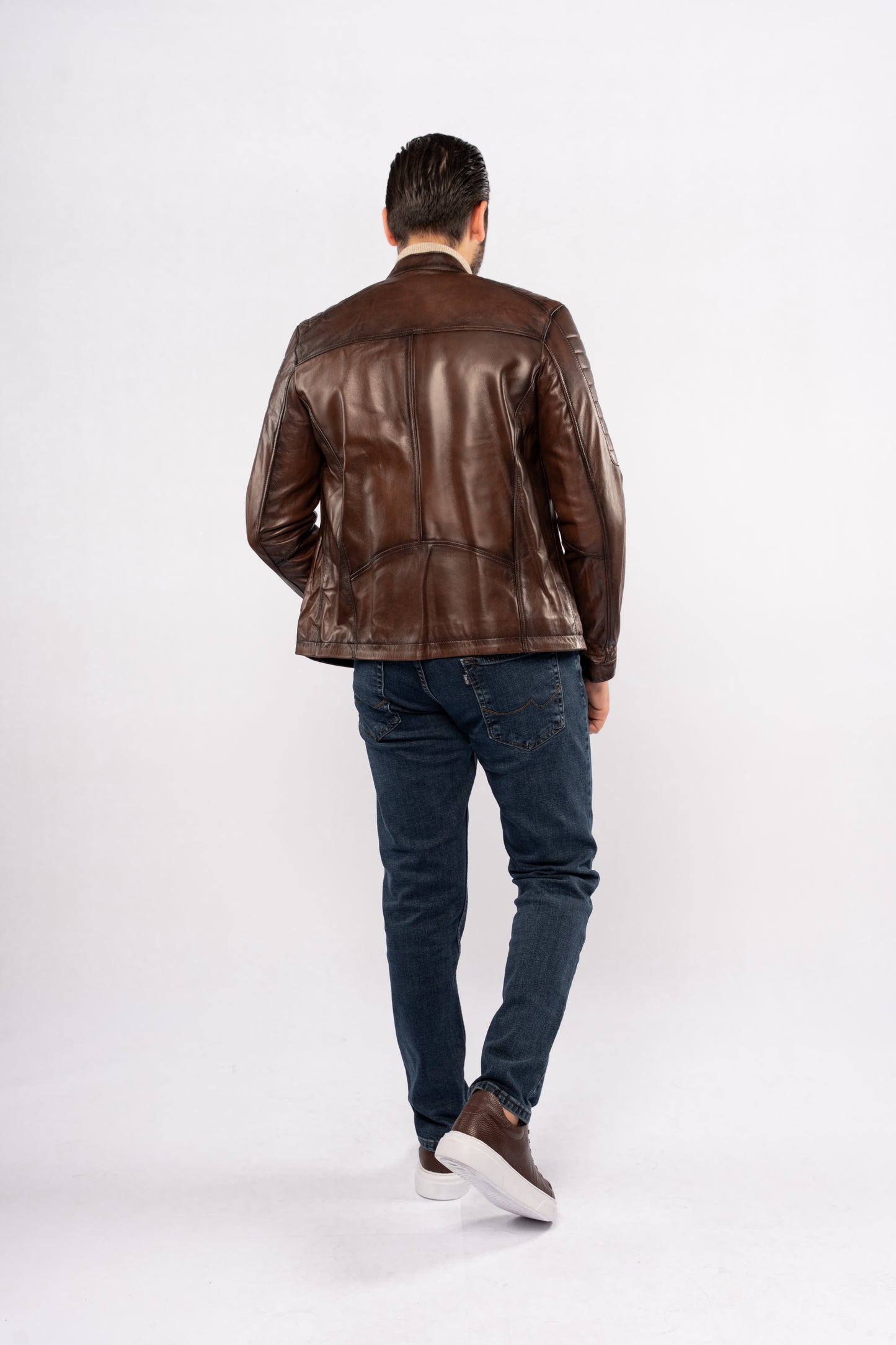 BROWN GENUINE LEATHER JACKET