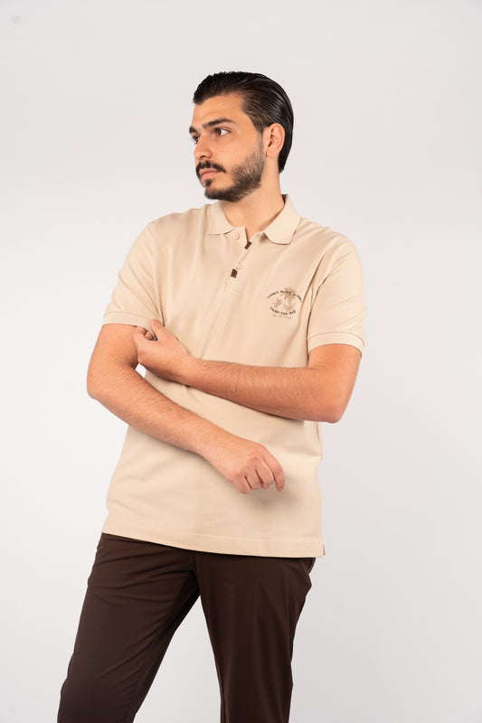 BEIGE MINIMAL PALM POLO