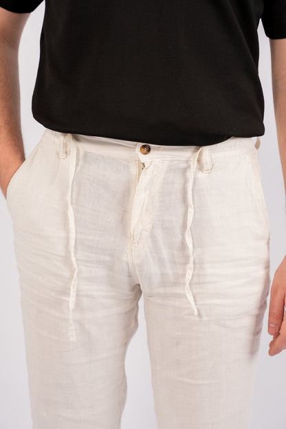 OFFWHITE LINEN TROUSERS