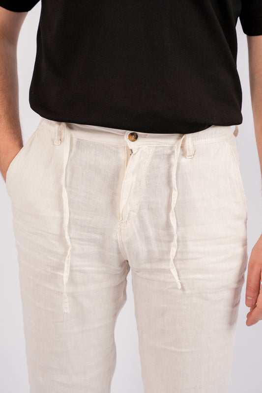 OFFWHITE LINEN TROUSERS