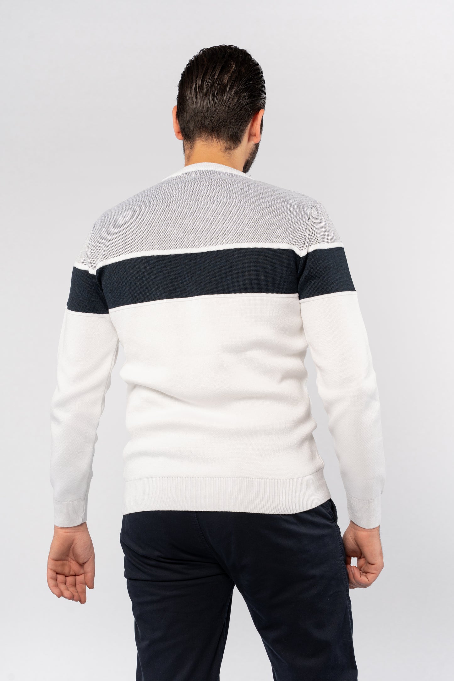 CREAM CASUAL KNITTED SWEATER