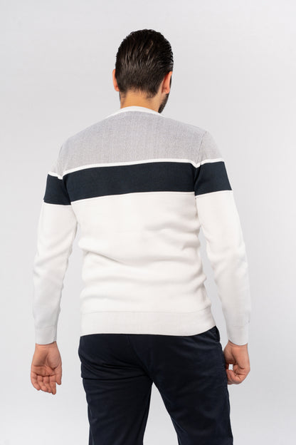 CREAM CASUAL KNITTED SWEATER