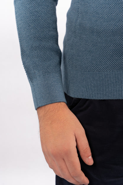 BLUE HIGHNECK SWEATER