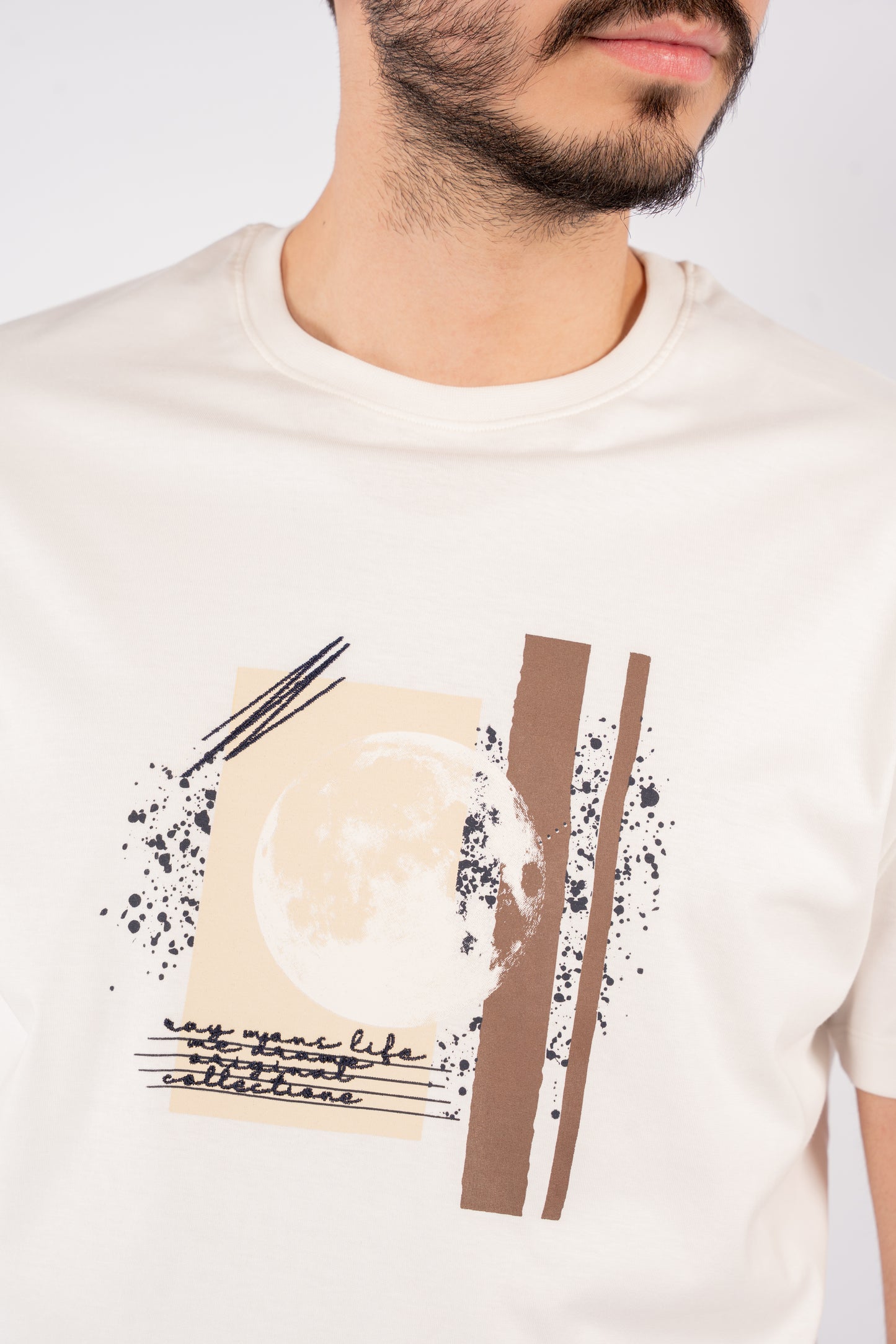 WHITE MOON ABSTRACT TSHIRT