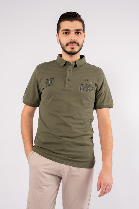 OLIVE RETRO POLO