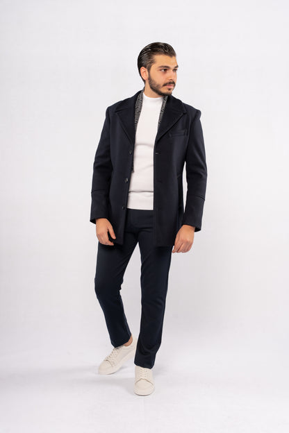 NAVY ELEGANCE WOOL COAT