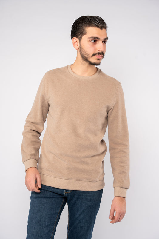 BEIGE ROUND NECK SWEATER