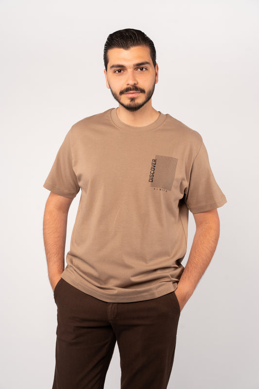 BEIGE DISCOVER THICK RELAXED TSHIRT