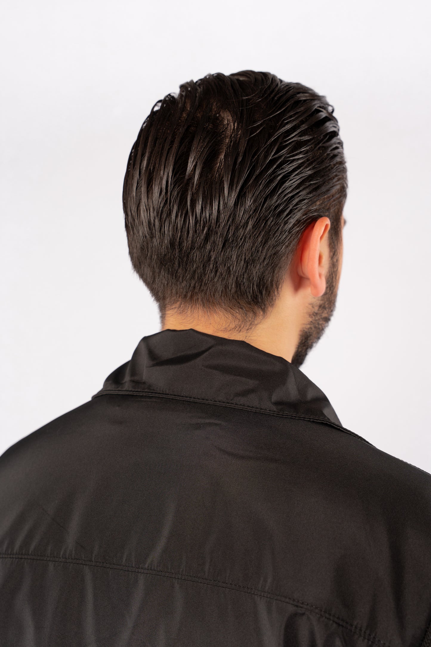 BLACK CASUAL QUILTED JACKET