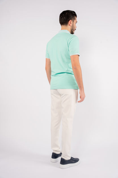 MINT BUTTON COLLAR POLO