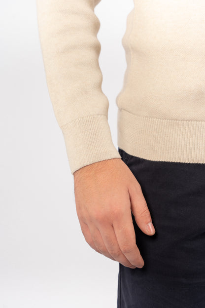 BEIGE TRIO COLOR SWEATER