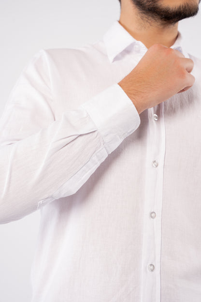 WHITE LINEN SHIRT