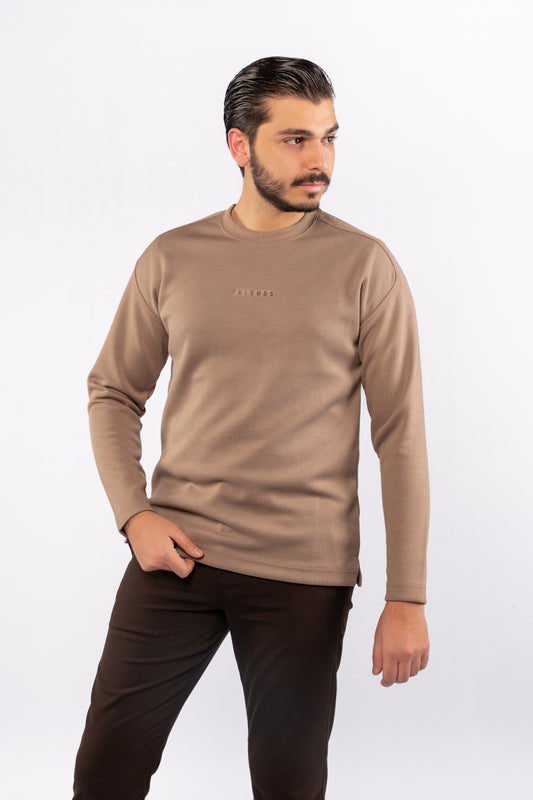 DARK BEIGE CASUAL SWEATER