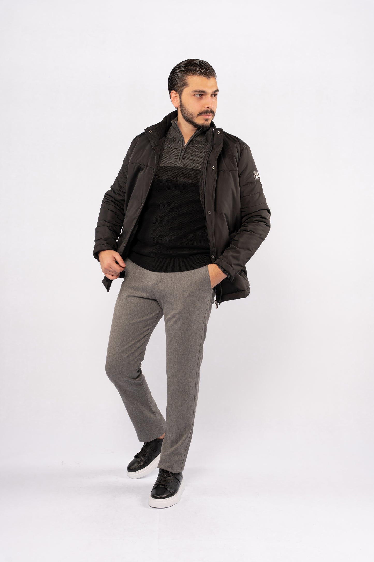 BLACK QUILTED JACKET