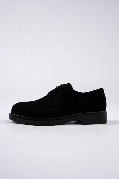 BLACK DERBY SUEDE SHOE