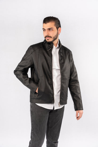 BLACK CASUAL LEATHER JACKET