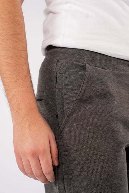 DARK GREY PIQUET COTTON SHORT