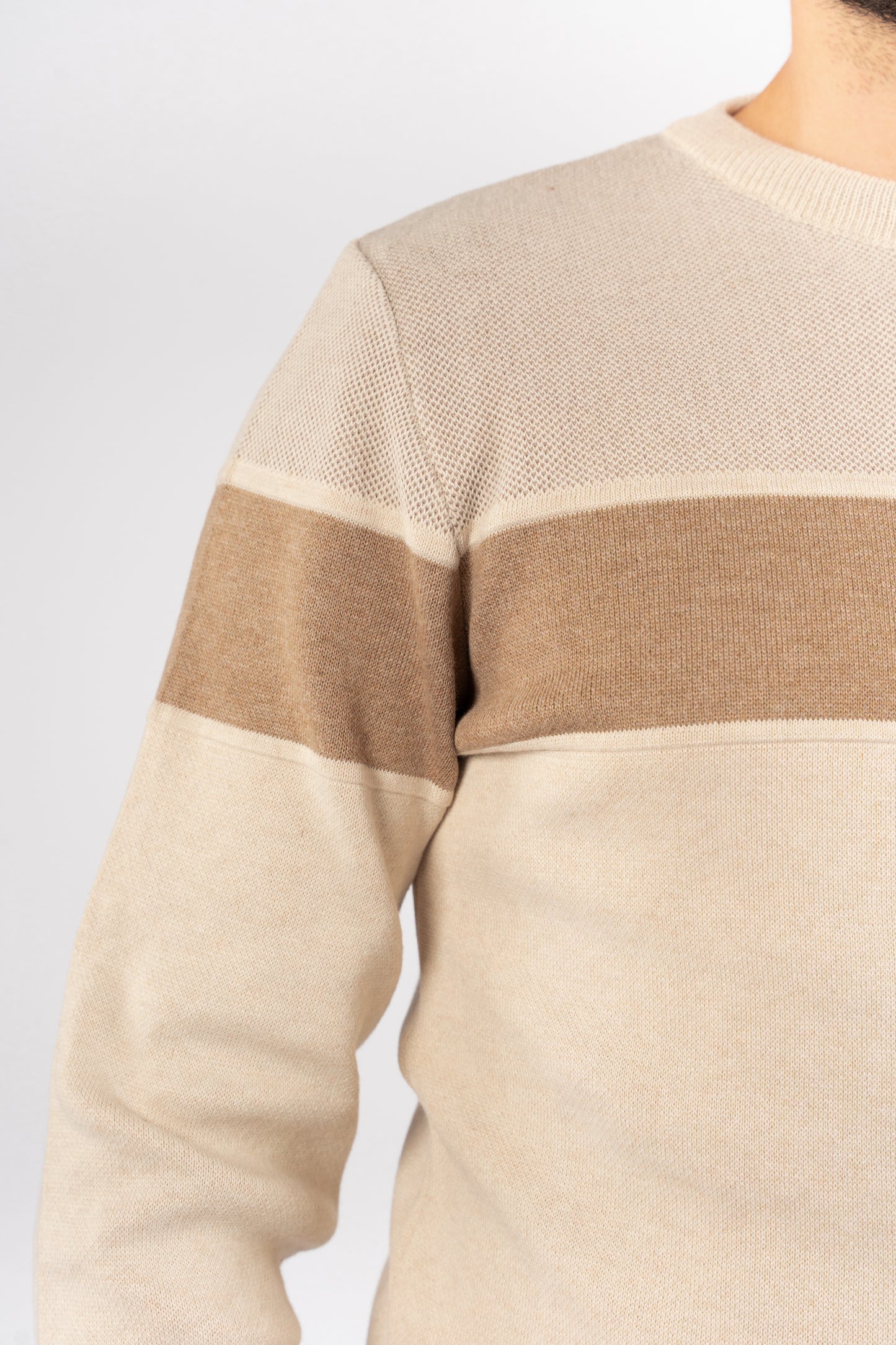 BEIGE CASUAL KNITTED SWEATER