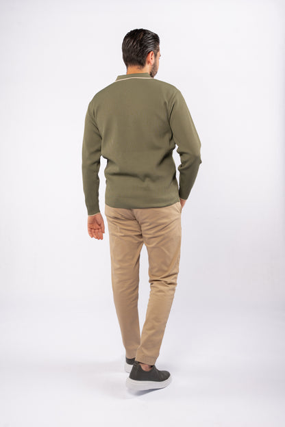 MINT LINED POLO SWEATER