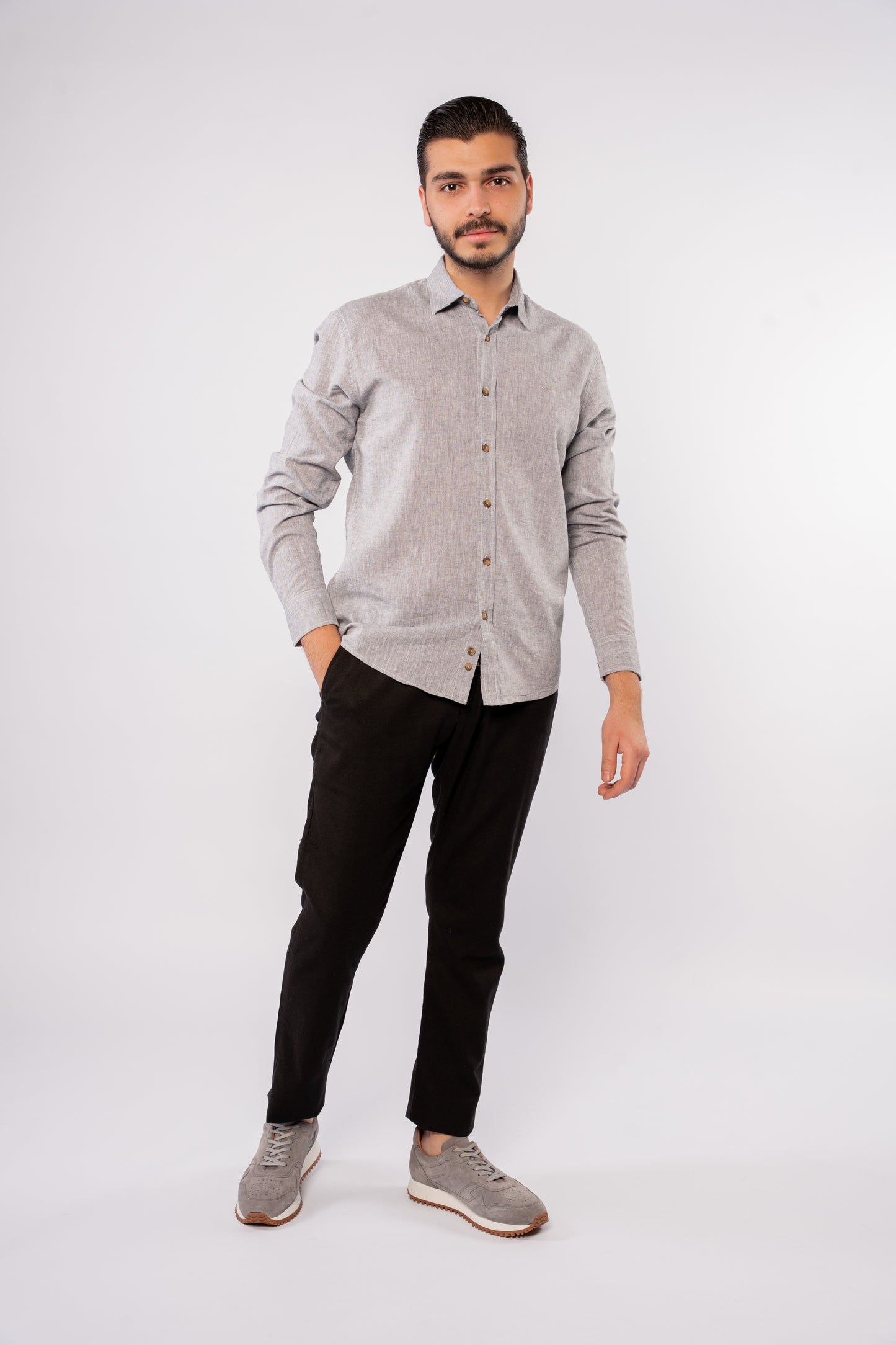 GREY LINEN SHIRT