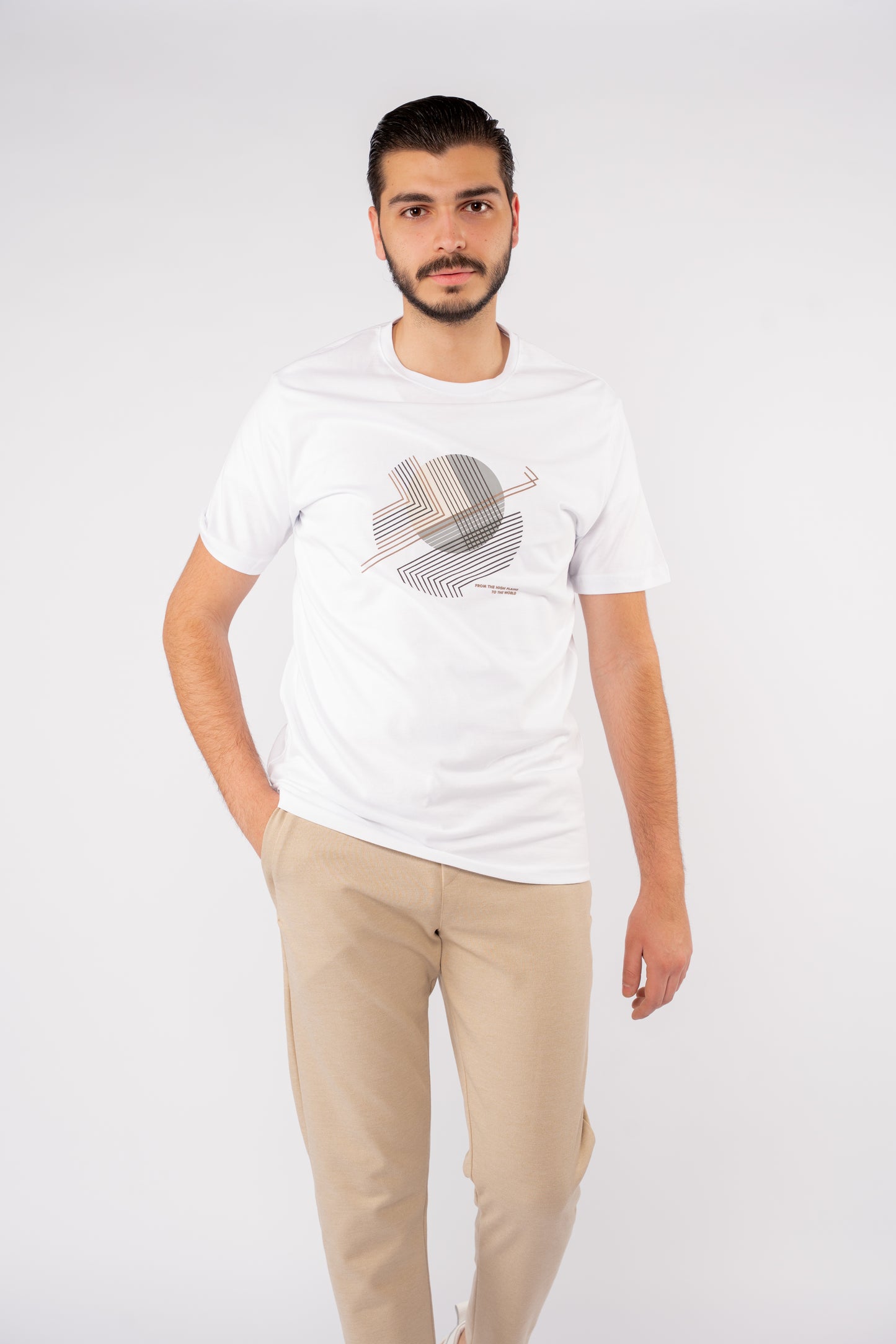 WHITE ABSTRACT PATTERN TSHIRT