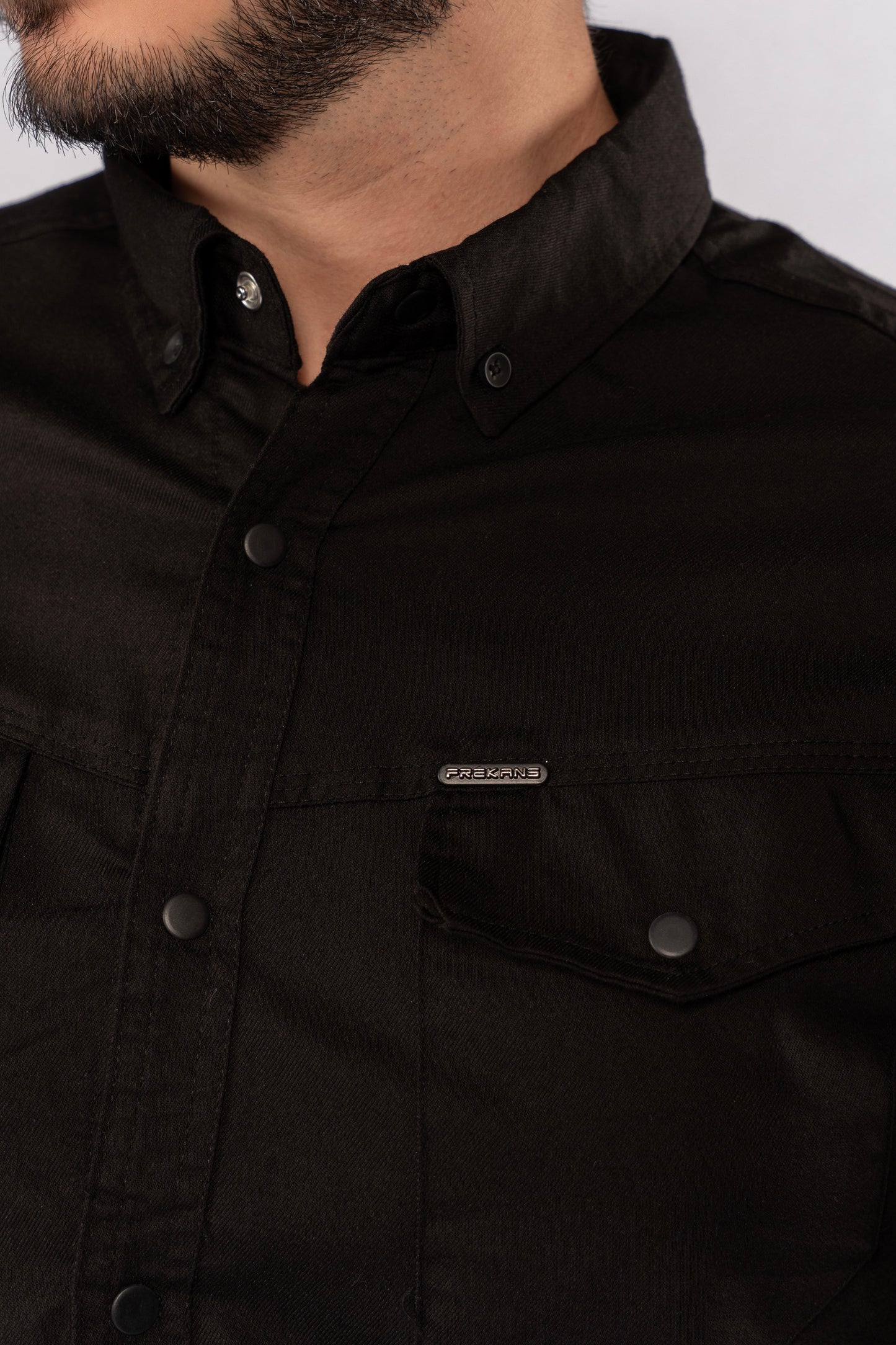 BLACK RELAXED TWO POCKET SHIRT