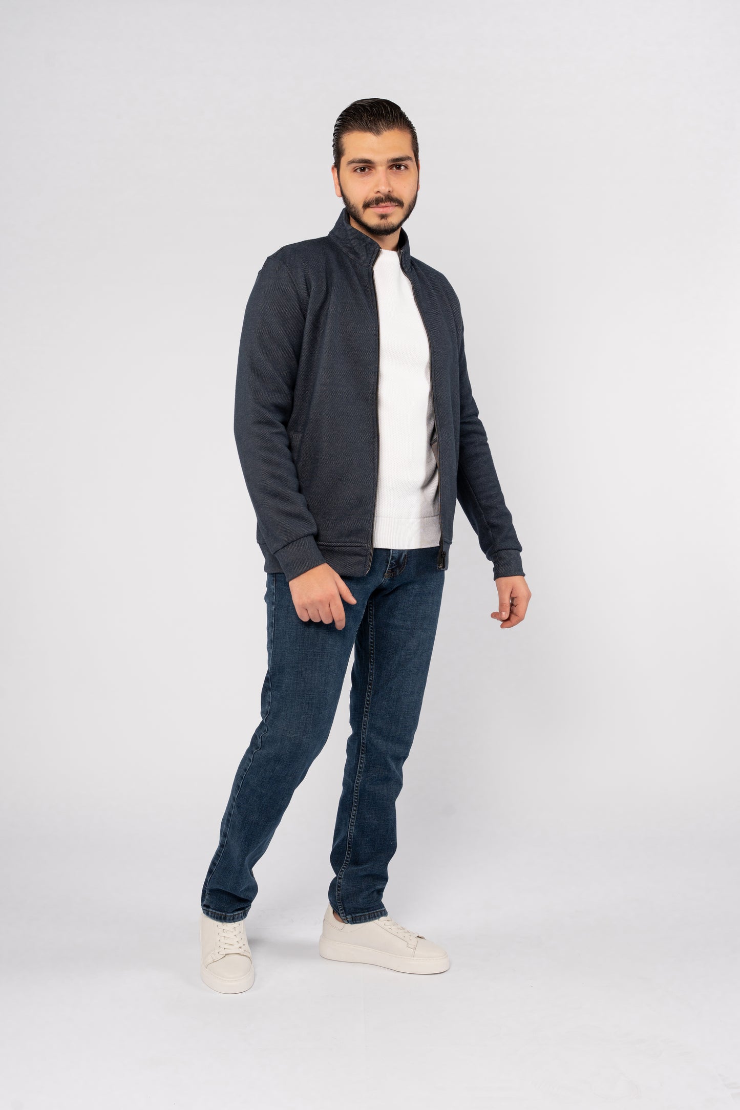 NAVY SELANIK ZIPPER JACKET