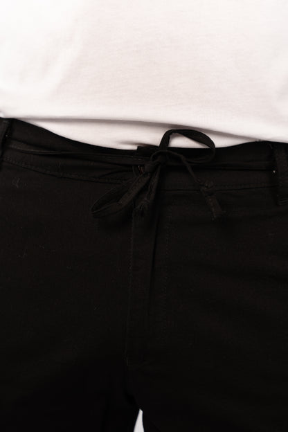BLACK LINEN SHORT