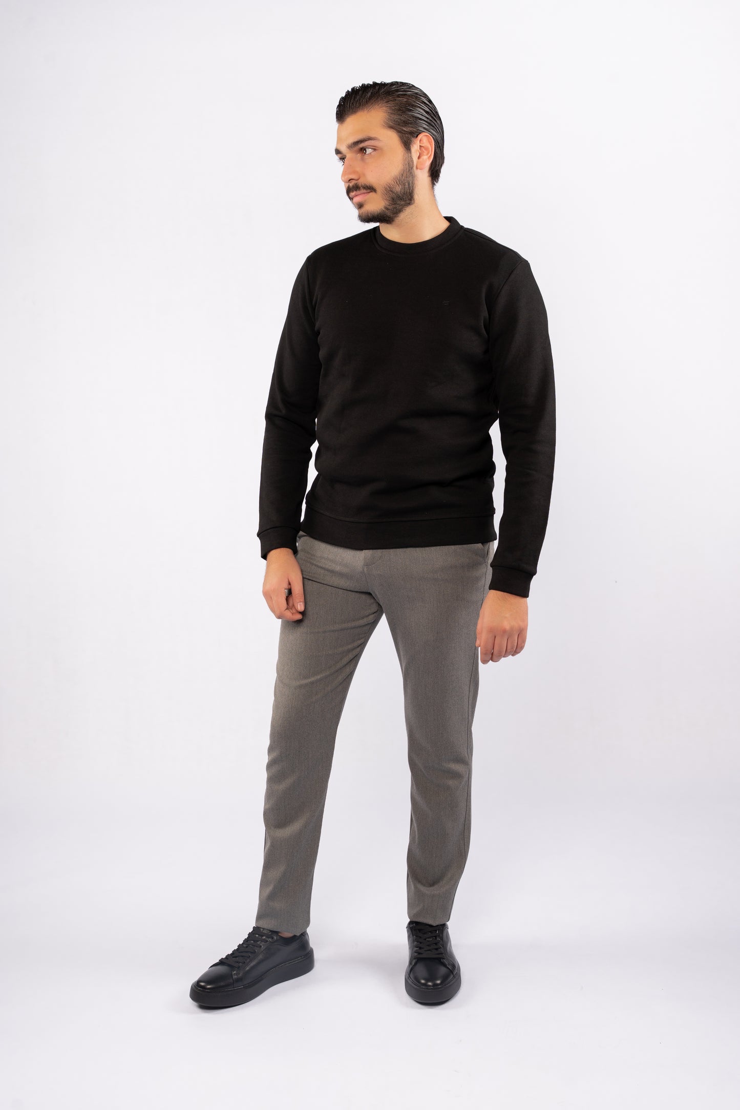 BLACK ELEGANCE PIQUET SWEATER