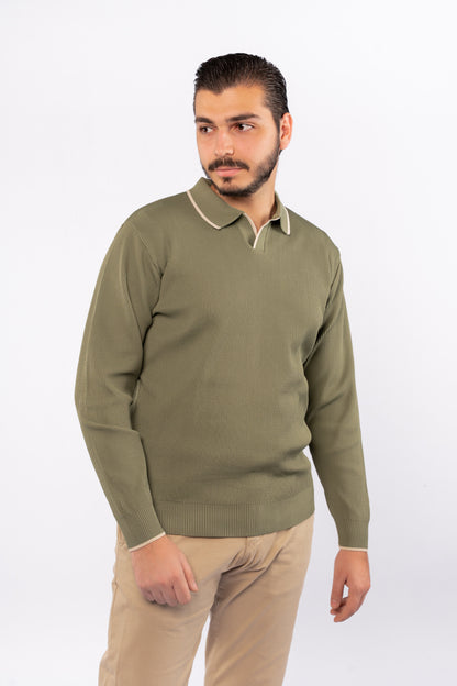 MINT LINED POLO SWEATER