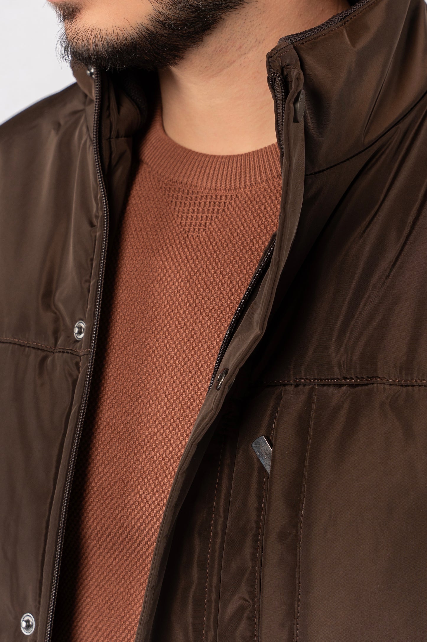 BROWN QUILTED JACKET