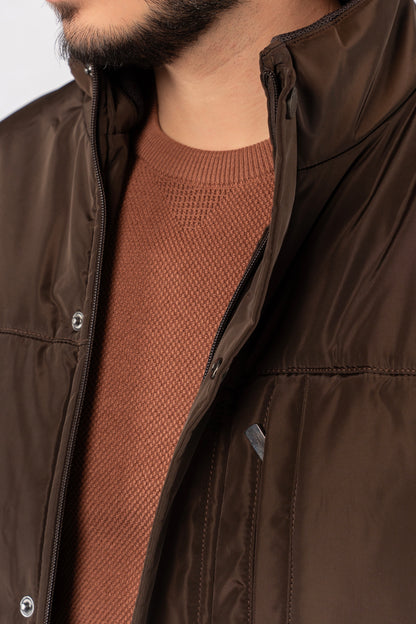 BROWN QUILTED JACKET