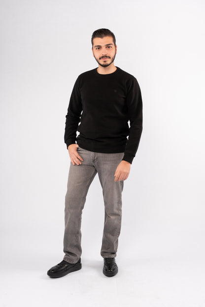 BLACK SELANIK ROUNDNECK SWEATER