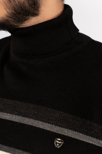 BLACK CASUAL TURLENECK
