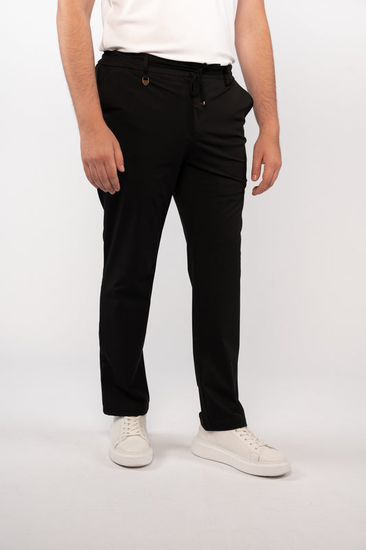 BLACK SEMI CASUAL SPANDEX PANT