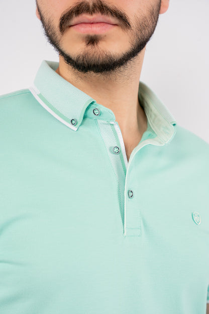 MINT BUTTON COLLAR POLO
