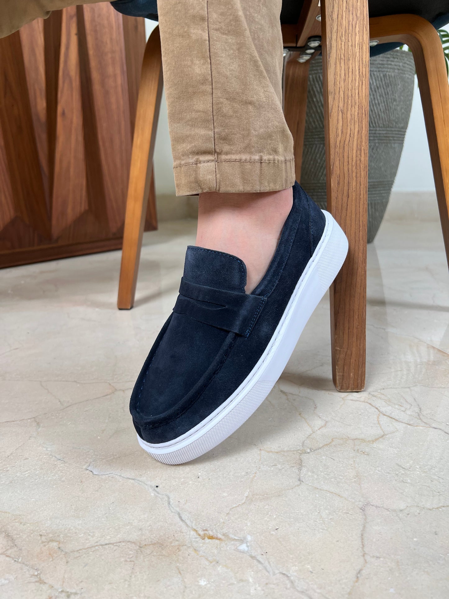 NAVY LOAFER HIGH SOLE