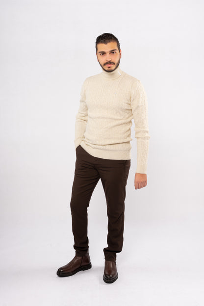 OFFWHITE PATTERNED TURTLENECK