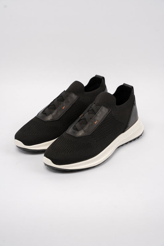BLACK CASUAL ELASTIC SNEAKER