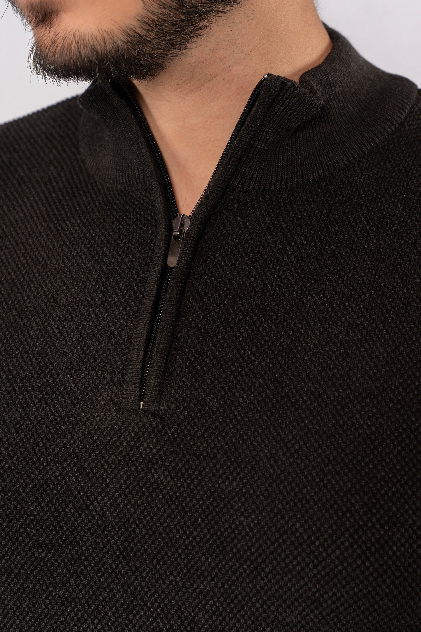DARK GREY HIGHNECK ZIPPER
