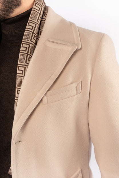 BEIGE ELEGANCE WOOL COAT