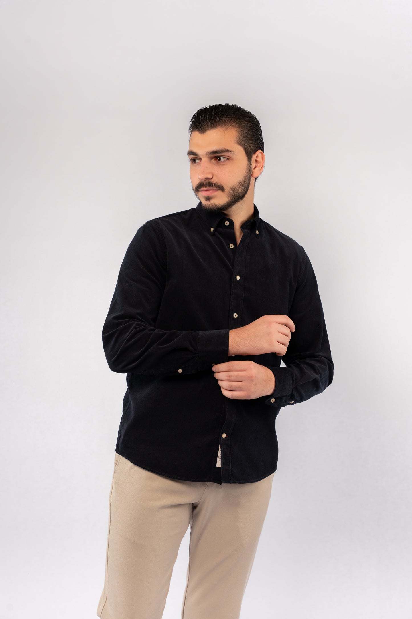 BLACK ELEGANCE VELVET SHIRT