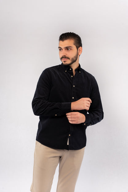 BLACK ELEGANCE VELVET SHIRT