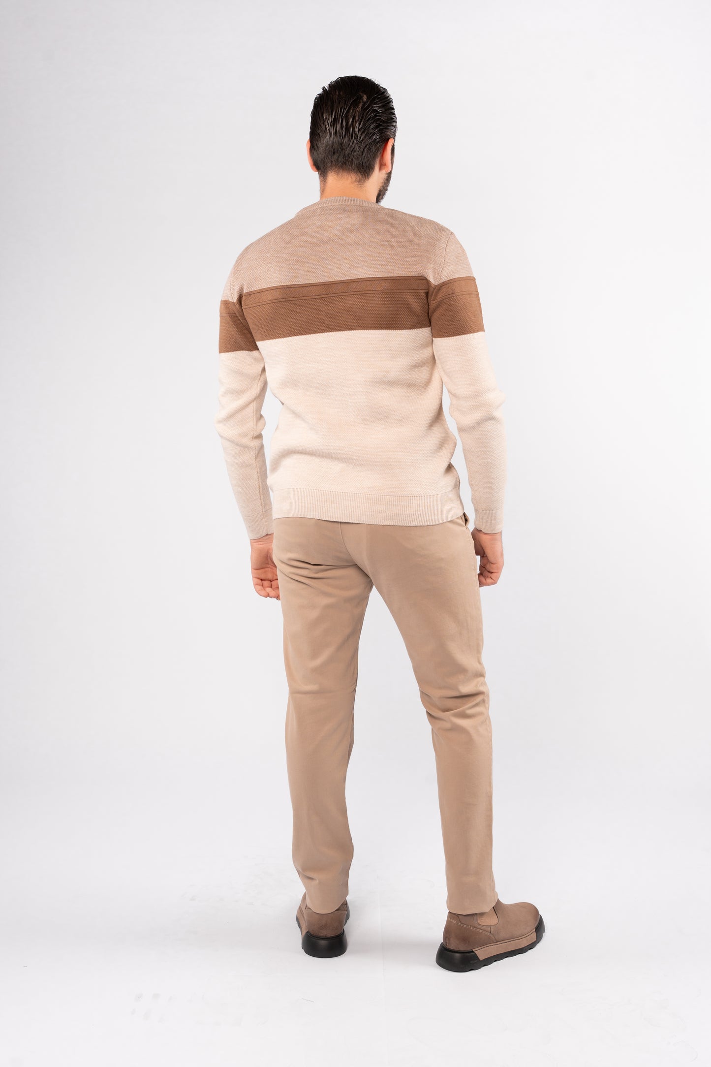 BEIGE URBAN TRICOLOR SWEATER