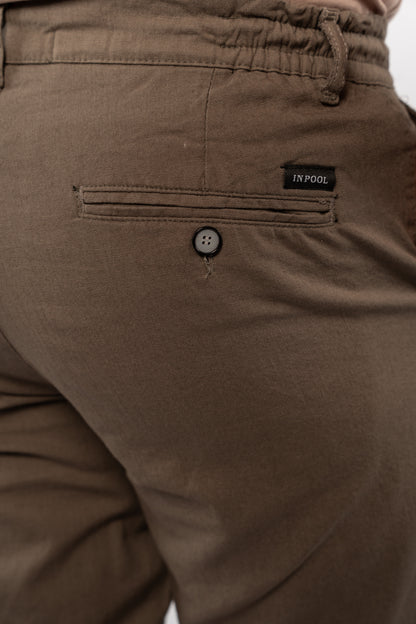 OLIVE LINEN SHORT